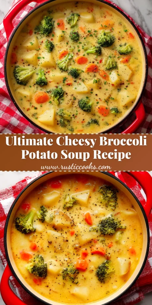 A top-down view of a white bowl filled with creamy Cheesy Broccoli Potato Soup, garnished with shredded cheddar and fresh parsley.