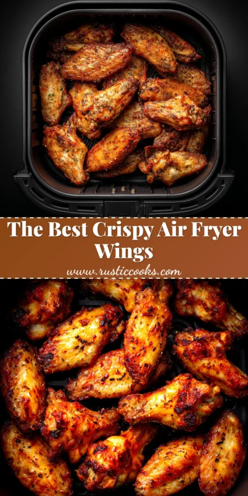 A large platter of perfectly crispy and golden brown Air Fryer Chicken Wings, ready to be served.