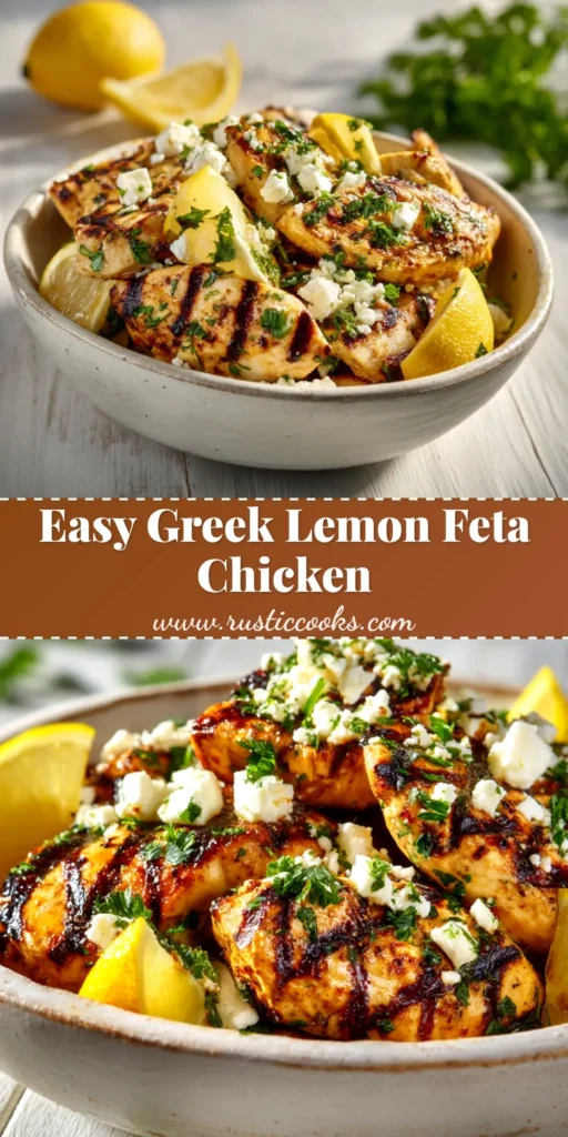 A platter of perfectly cooked Greek chicken, sliced to show its juicy interior, garnished with fresh herbs and lemon wedges.