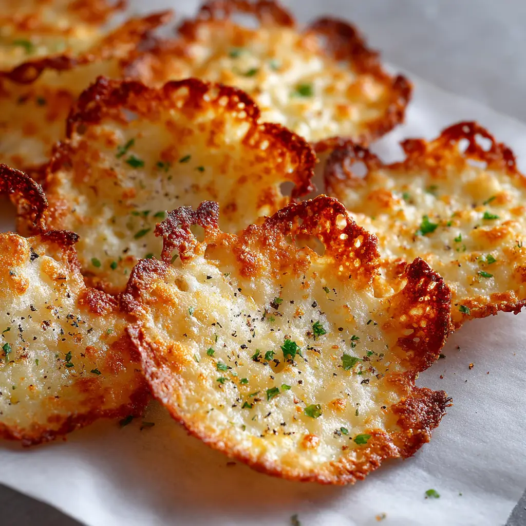 Close up of raw cottage cheese curds sprinkled with coarse black pepper and green parsley flakes on white parchment paper before baking.