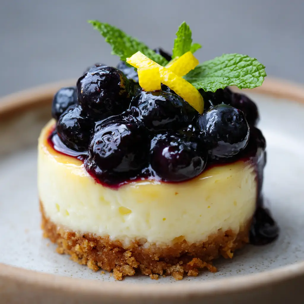 A smooth pale yellow lemon cheesecake filling layered over a buttery graham cracker crust.