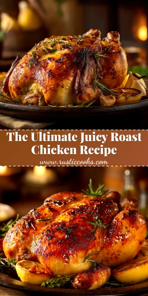 A golden-brown Perfect Roast Chicken served on a platter, ready to be carved. The skin is visibly crispy and the chicken is garnished with fresh herbs.