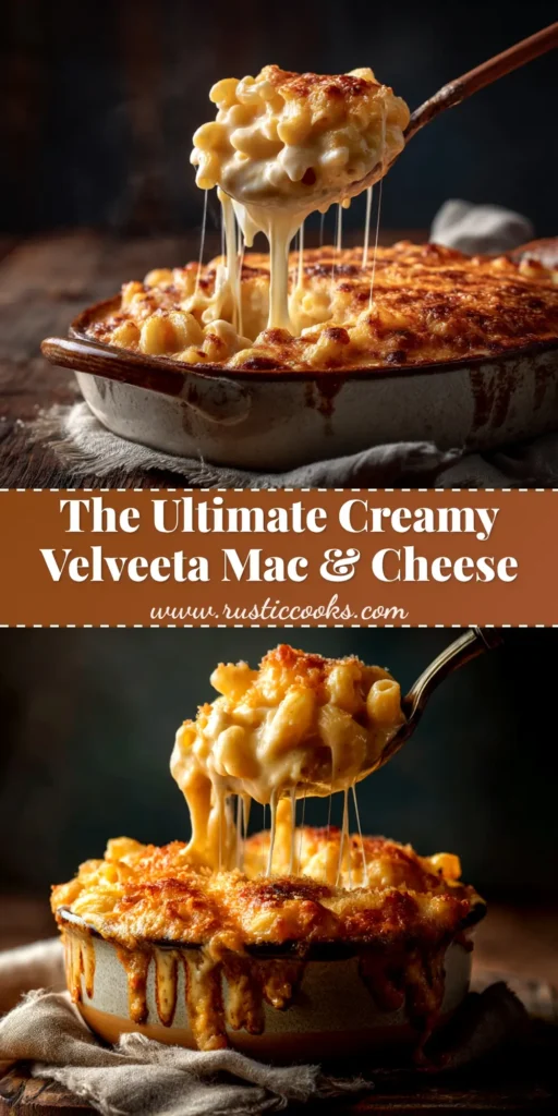 Creamy Velveeta Mac and Cheese in a white bowl, ready to be served. The perfect easy and cheesy weeknight dinner recipe.