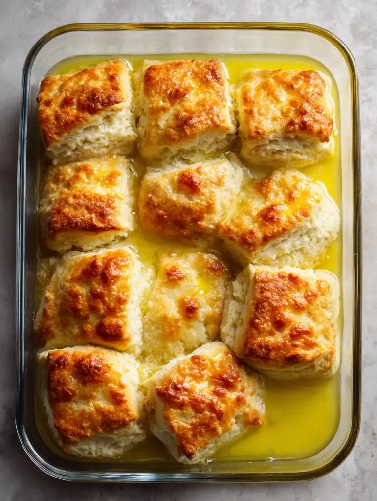 Close up of the pale airy crumb and crispy caramelized edges of Butter Swim Biscuits.
