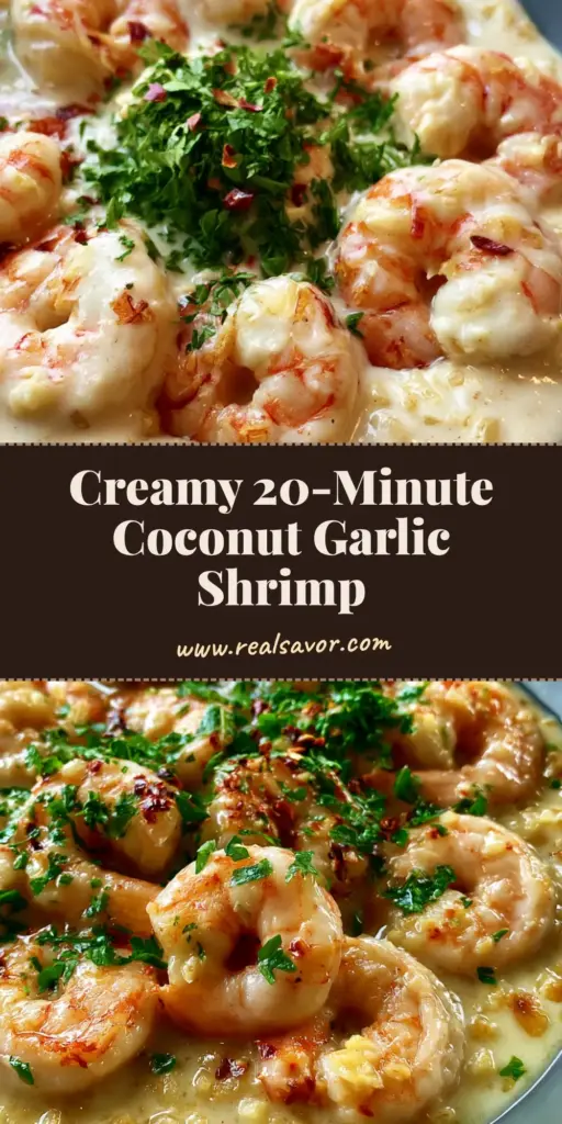 A top-down shot of Creamy Coconut Garlic Shrimp in a dark grey matte bowl with vibrant green parsley and red chili flakes.