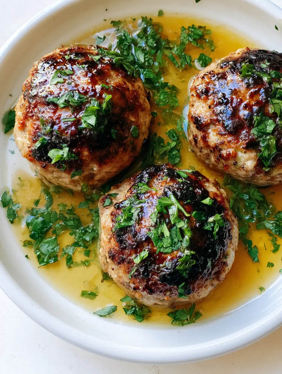Close-up top-down view of Garlic Parmesan Chicken Meatloaf showing the charred dark glaze and vibrant green parsley.